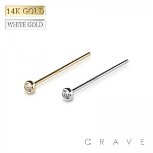 14Kt Gold BENDABLE NOSE FISHTAIL WITH PRESS FIT TOP SET